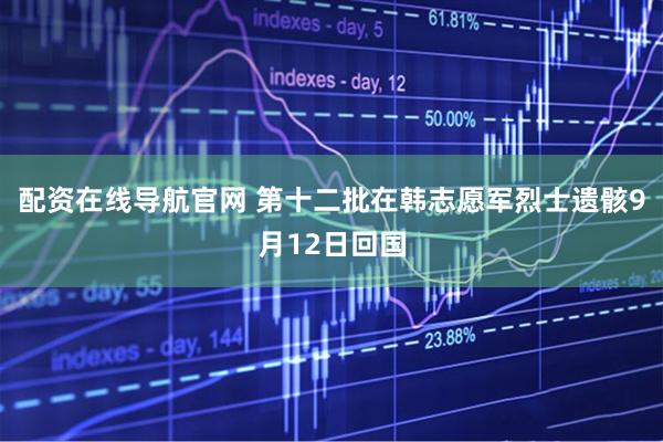配资在线导航官网 第十二批在韩志愿军烈士遗骸9月12日回国