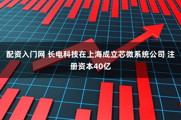 配资入门网 长电科技在上海成立芯微系统公司 注册资本40亿
